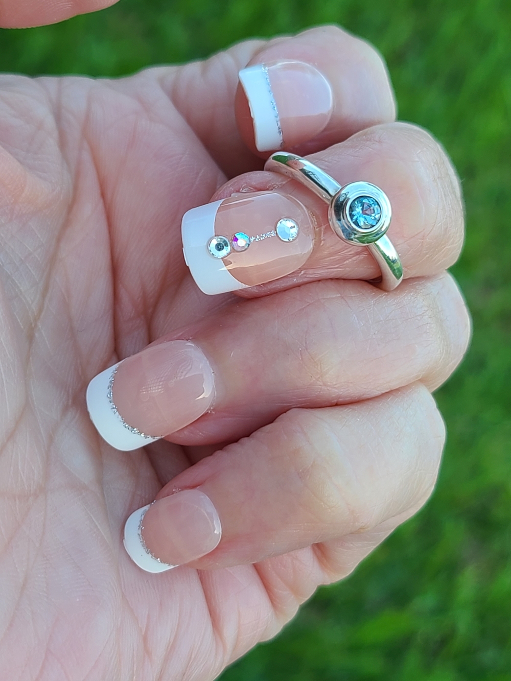 James Avery Aqua Spinel Rememberance Ring Size 6